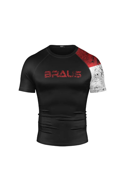 Indonesia Flag No Gi Rash Guard Short Sleeve