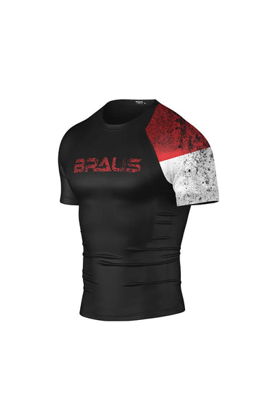 Indonesia Flag No Gi Rash Guard Short Sleeve