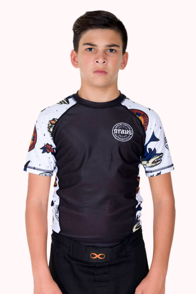 Chill and Jiu Kids No Gi Rash Guard Short Sleeve