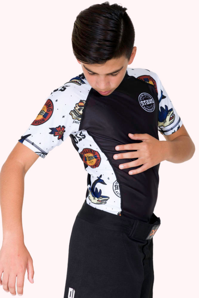 Chill and Jiu Kids No Gi Rash Guard Short Sleeve